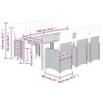 vidaXL Set bistro de grădină cu perne, 7 piese, gri, poliratan vidaXL Set bistro de grădină cu perne, 7 piese, gri, poliratan