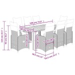 vidaXL Set bistro de grădină cu perne, 9 piese, gri, poliratan vidaXL Set bistro de grădină cu perne, 9 piese, gri, poliratan