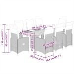 vidaXL Set bistro de grădină cu perne, 9 piese, gri, poliratan vidaXL Set bistro de grădină cu perne, 9 piese, gri, poliratan