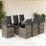 vidaXL Set bistro de grădină cu perne, 9 piese, gri, poliratan vidaXL Set bistro de grădină cu perne, 9 piese, gri, poliratan