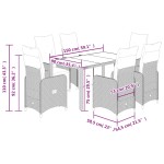 vidaXL Set bistro de grădină cu perne, 7 piese, maro, poliratan vidaXL Set bistro de grădină cu perne, 7 piese, maro, poliratan