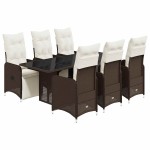 vidaXL Set bistro de grădină cu perne, 7 piese, maro, poliratan vidaXL Set bistro de grădină cu perne, 7 piese, maro, poliratan