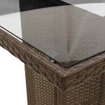 vidaXL Set bistro de grădină cu perne, 7 piese, maro, poliratan vidaXL Set bistro de grădină cu perne, 7 piese, maro, poliratan