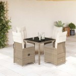 vidaXL Set bistro de grădină, 5 piese, cu perne, maro, poliratan vidaXL Set bistro de grădină, 5 piese, cu perne, maro, poliratan