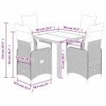vidaXL Set bistro de grădină, 5 piese, cu perne, maro, poliratan vidaXL Set bistro de grădină, 5 piese, cu perne, maro, poliratan