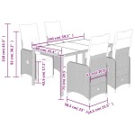 vidaXL Set bistro de grădină, 5 piese, cu perne, maro, poliratan vidaXL Set bistro de grădină, 5 piese, cu perne, maro, poliratan