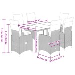 vidaXL Set bistro de grădină cu perne, 7 piese, maro, poliratan vidaXL Set bistro de grădină cu perne, 7 piese, maro, poliratan