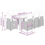 vidaXL Set bistro de grădină cu perne, 9 piese, maro, poliratan vidaXL Set bistro de grădină cu perne, 9 piese, maro, poliratan