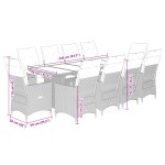 vidaXL Set bistro de grădină, 11 piese, cu perne, negru, poliratan vidaXL Set bistro de grădină, 11 piese, cu perne, negru, poliratan