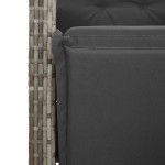 vidaXL Set bistro de grădină cu perne, 9 piese, gri, poliratan vidaXL Set bistro de grădină cu perne, 9 piese, gri, poliratan