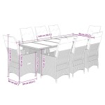 vidaXL Set bistro de grădină cu perne, 9 piese, gri, poliratan vidaXL Set bistro de grădină cu perne, 9 piese, gri, poliratan