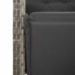 vidaXL Set bistro de grădină cu perne, 11 piese, gri, poliratan vidaXL Set bistro de grădină cu perne, 11 piese, gri, poliratan