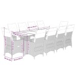 vidaXL Set bistro de grădină cu perne, 11 piese, gri, poliratan vidaXL Set bistro de grădină cu perne, 11 piese, gri, poliratan