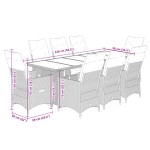 vidaXL Set bistro de grădină cu perne, 9 piese, maro, poliratan vidaXL Set bistro de grădină cu perne, 9 piese, maro, poliratan