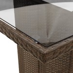 vidaXL Set bistro de grădină cu perne, 11 piese, maro, poliratan vidaXL Set bistro de grădină cu perne, 11 piese, maro, poliratan