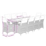 vidaXL Set bistro de grădină cu perne, 11 piese, maro, poliratan vidaXL Set bistro de grădină cu perne, 11 piese, maro, poliratan
