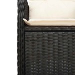 vidaXL Set bistro de grădină, 11 piese, cu perne, negru, poliratan vidaXL Set bistro de grădină, 11 piese, cu perne, negru, poliratan