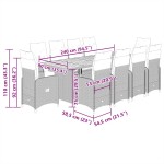 vidaXL Set bistro de grădină, 11 piese, cu perne, negru, poliratan vidaXL Set bistro de grădină, 11 piese, cu perne, negru, poliratan
