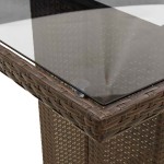 vidaXL Set bistro de grădină cu perne, 11 piese, maro, poliratan vidaXL Set bistro de grădină cu perne, 11 piese, maro, poliratan