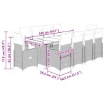 vidaXL Set bistro de grădină, 11 piese, cu perne, bej, poliratan vidaXL Set bistro de grădină, 11 piese, cu perne, bej, poliratan