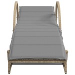 vidaXL Șezlonguri de plajă cu perne, 2 buc., bej, poliratan