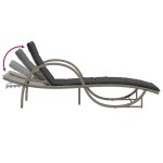 vidaXL Șezlonguri de plajă cu perne, 2 buc., gri deschis, poliratan
