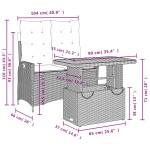 vidaXL Set mobilier de grădină, 2 piese, cu perne, bej, poliratan
