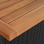 vidaXL Set canapea grădină 2 piese perne negru poliratan/lemn acacia
