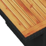 vidaXL Set canapea grădină 2 piese perne negru poliratan/lemn acacia
