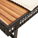 vidaXL Set canapea grădină 2 piese perne negru poliratan/lemn acacia