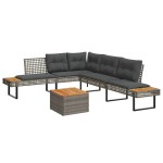 vidaXL Set canapea de grădină cu perne, 2 piese, poliratan/lemn acacia