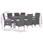 vidaXL Set mobilier de grădină cu perne, 7 piese, negru, poliratan vidaXL Set mobilier de grădină cu perne, 7 piese, negru, poliratan