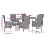 vidaXL Set mobilier de grădină cu perne, 7 piese, negru, poliratan vidaXL Set mobilier de grădină cu perne, 7 piese, negru, poliratan