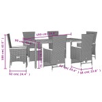 vidaXL Set mobilier de grădină cu perne, 7 piese, negru, poliratan vidaXL Set mobilier de grădină cu perne, 7 piese, negru, poliratan