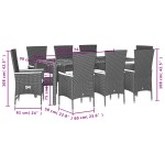 vidaXL Set mobilier de grădină cu perne, 9 piese, negru, poliratan vidaXL Set mobilier de grădină cu perne, 9 piese, negru, poliratan