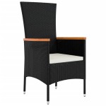 vidaXL Set mobilier de grădină cu perne, 9 piese, negru, poliratan vidaXL Set mobilier de grădină cu perne, 9 piese, negru, poliratan
