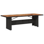 vidaXL Set mobilier de grădină cu perne, 9 piese, negru, poliratan vidaXL Set mobilier de grădină cu perne, 9 piese, negru, poliratan