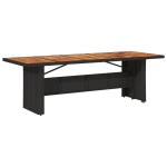 vidaXL Set mobilier de grădină cu perne, 9 piese, negru, poliratan vidaXL Set mobilier de grădină cu perne, 9 piese, negru, poliratan