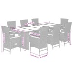 vidaXL Set mobilier de grădină cu perne, 9 piese, negru, poliratan vidaXL Set mobilier de grădină cu perne, 9 piese, negru, poliratan