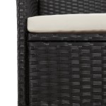 vidaXL Set mobilier de grădină cu perne, 9 piese, negru, poliratan