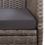 vidaXL Set mobilier grădină cu perne, 9 piese, gri, poliratan
