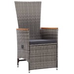 vidaXL Set mobilier grădină cu perne, 9 piese, gri, poliratan