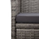 vidaXL Set mobilier grădină cu perne, 9 piese, gri, poliratan