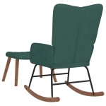 vidaXL Scaun balansoar cu taburet, verde închis, catifea vidaXL Scaun balansoar cu taburet, verde închis, catifea
