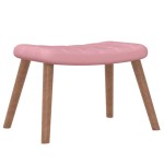 vidaXL Scaun balansoar cu taburet, roz, catifea vidaXL Scaun balansoar cu taburet, roz, catifea