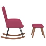vidaXL Scaun balansoar cu taburet, roșu vin, catifea