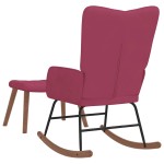 vidaXL Scaun balansoar cu taburet, roșu vin, catifea
