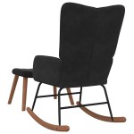 vidaXL Scaun balansoar cu taburet, negru, catifea vidaXL Scaun balansoar cu taburet, negru, catifea