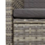 vidaXL Set mobilier grădină cu perne, 9 piese, gri, poliratan