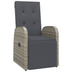 vidaXL Set mobilier grădină cu perne, 9 piese, gri, poliratan